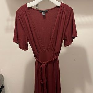 Red flowy dress